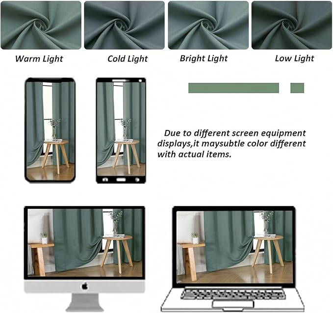 Simplebrand Dark Green Blackout Curtains for Bedroom 96 Inches Long 2 Panels, Solid Thermal Insulated, Energy Saving Living Room Window Treatment Curtains Blackout Drapes, W50 x L96 Inch, Dark Green