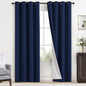 Yakamok Navy Blue 100% Blackout Curtains 84 Inches Long Thermal Insulated Window Curtain for Bedroom Living Room Darkening Set of 2 Panels Grommet Top Drapes with 2 Thick Layers 52x84 Inches Dark Blue