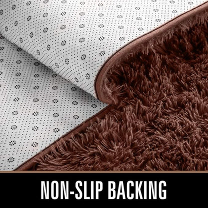 LOCHAS Ultra Soft Indoor Modern Area Rugs Fluffy Living Room Carpets for Children Bedroom Home Decor Nursery Rug 2x3 Feet, Brown