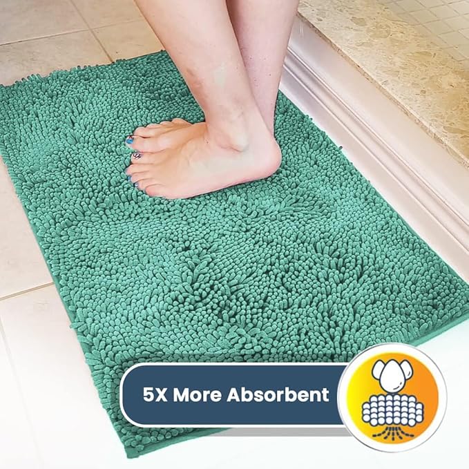 Muddy Mat® | Super Absorbent Door Mat Indoor, Microfiber Quick Dry Chenille Entryway Rug, Non-Slip Front Door Mat, Indoor Mats for Entryway, Machine Washable Pet Rug, Sea Green 36"x60"