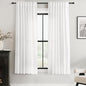 White Linen Curtains 63 inch Length 2 Panel Set for Living Room Back Tab Rod Pocket Semi Sheer Light Filtering Bedroom Window Curtain 63 inch Long Cotton Textured Modern Elegant Coastal Drapes