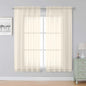 Simplebrand Cream Sheer Curtains, 63" Length, 2 Panels Set - Light Filtering, Rod Pocket Window Curtains for Bedroom (Cream, 59" W x 63" L)