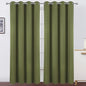 LEMOMO Olive Green Blackout Curtains/52 x 84 Inch Long/Set of 2 Curtain Panels/Thermal Insulated Room Darkening Curtains for Bedroom