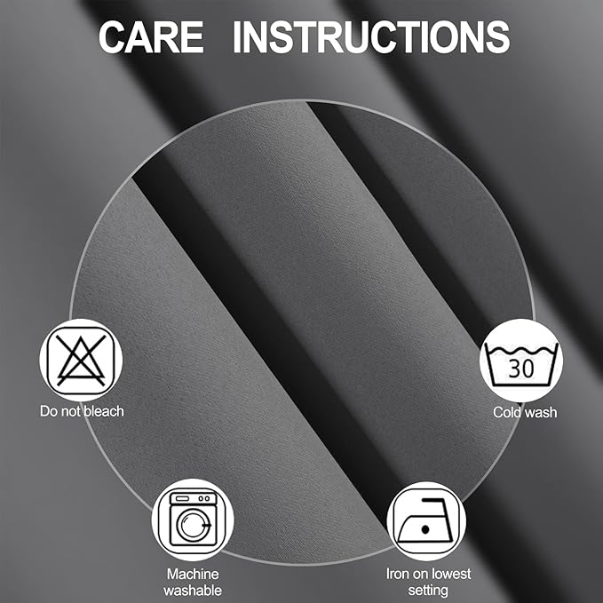 LEMOMO Blackout Curtains 52 x 120 Inch Long Frost Grey Curtains Set of 2 Panels Room Darkening Curtains for Bedroom and Living Room