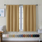 Simplebrand Ava Gold Short Blackout Curtains for Bedroom 45 Inches Long 2 Panels Set, Solid Thermal Insulated, Energy Saving Window Treatment Curtains Blackout Drapes, W40 x L45 Inch, Gold