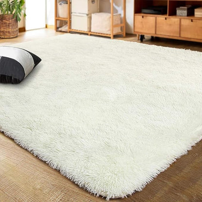 LOCHAS Ultra Soft Indoor Modern Area Rugs Fluffy Living Room Carpets for Children Bedroom Home Decor Nursery Rug 2x3 Feet, Cream