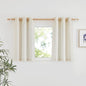 NICETOWN Natural Linen Kitchen Window Curtains Over Sink, Grommet Thick Linen Burlap Short Window Treatments Privacy Assured with Light Filtering for Bedroom/Bathroom, W34 x L36, 2 Panels