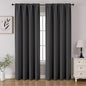 CUCRAF Dark Grey Blackout Curtains 84 inch Length 2 Panels Set, Rod Pocket Room Darkening Drapes for Bedroom Living Room, Insulated Thermal Light Blocking Window Curtain (W52 x L84 Inch)