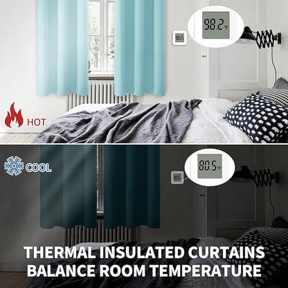 BGment Blackout Curtains - Grommet Thermal Insulated Room Darkening Bedroom and Living Room Curtains, Set of 2 Panels (55 x 69 Inch, Baby Blue)