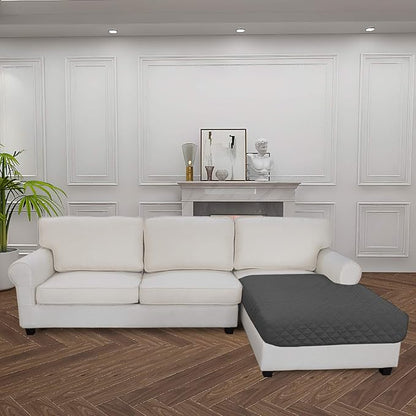 Easy-Going Sectional Couch Covers for Dogs L Shape Sofa Cover Reversible Sofa Slipcover Chaise Lounge Cover Furniture Protector Cover for Pets Dog Cat (42 x 68 inches, Dark Gray/Dark Gray)