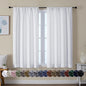 Simplebrand Ava Pure White Curtains for Bedroom 45 Inches Long 2 Panels Set, Light Filtering Window Treatment, Short Curtain Drapes, Soft Touching Casual Rod Pocket Privacy Curtains, W40 x L45 Inch