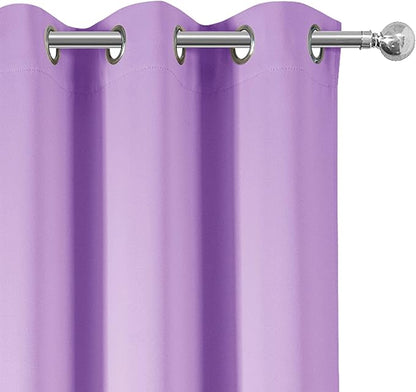 LEMOMO Blackout Curtains 38 x 84 inch/Lavender Curtains Set of 2 Panels/Thermal Insulated Room Darkening Bedroom Curtains