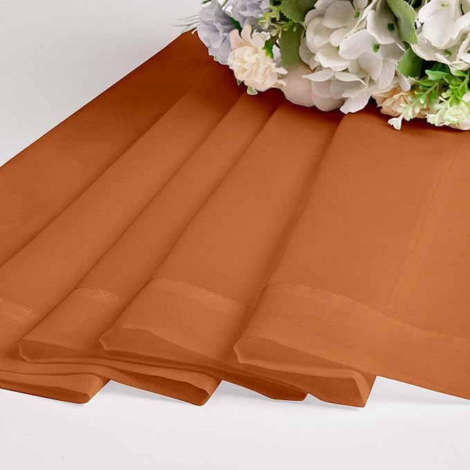 OWENIE Sheer Curtains 72 Inches Long 2 Panels Set, Light Filtering Sheer Curtain Rod Pocket Clear Drapes for Living Room Bedroom Window Sliding Door, Each 42 x 72 Inch, Orange