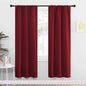 NICETOWN Christmas Burgundy Curtains Blackout Drape Panels - Lights Block Out Window Treatment Short Curtain Sets for Loft and Basement Decoration (Set of 2, 34 by 72-Inch)