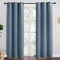 NICETOWN Smoky Blue Blackout Curtains 84 inches Length for Living Room, 2 Panels, 42" Wide, Thermal Insulated Long Drapes for Large Window
