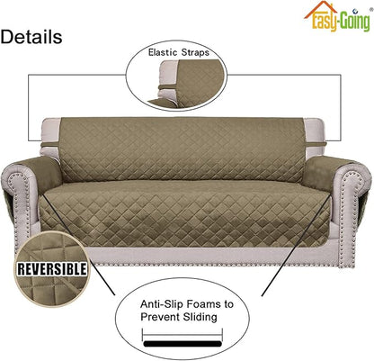 Easy-Going Oversized Chair Sofa Slipcover Reversible Sofa Cover Water Resistant Couch Cover Furniture Protector Cover with Elastic Straps for Pets Dog (Oversized Chair, Beige/Beige)