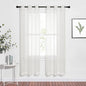 NICETOWN Sheer Curtains for Bedroom Windows, Grommet Casual Soft Voile Sheer Panels with Light Filter Window Treatments for Nursery/Bedroom, Beige, Set of 2, W37 x L72