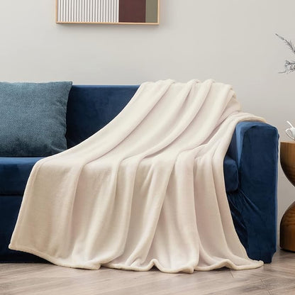 BEDELITE Fleece Blanket Twin Size Beige Throw Blankets for Couch & Bed, Luxury Plush Cozy Fuzzy Blanket 60x80 inches, Super Soft Warm Lightweight Throw Blanket for Travel Camping