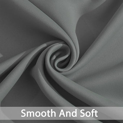 Yakamok Gray Blackout Curtain Panels 84 inches - Light Reducing Thermal Insulated Solid Grommet Blackout Curtains/Panels/Drapes for Living Room 1 Panel, 52 inches by 84 Inch, Grey