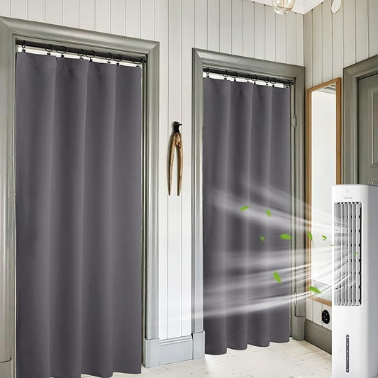 RYB HOME Blackout Curtains for Bedroom 84 inches Long 2 Panels Set, Privacy Thermal Insultaed Sunlignt Heat Blocking Drapes for Nursery Rental Room, Width 42 by Length 84, Grey