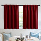 RYB HOME Short Blackout Curtains for Small Window, Sunmmer Heat Light Blocking Privacy Protection Curtains for Sunroom Laundry Room Stair Window, Width 52 by Length 36, Burgundy Red, Set of 2