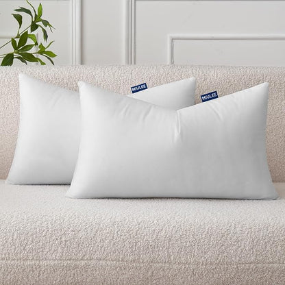 MIULEE Set of 2 Throw Pillow Inserts 12x20 Inches, Nowoven Decorative Pillow Inserts for Living Room