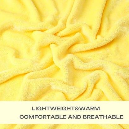 JIAHANNHA Yellow Throw Blanket Fleece Blanket 50"x60",Super Soft Cozy Plush Throw Blanket for Couch Sofa Bed,Warm and Lightweight Bed Blankets for Adults