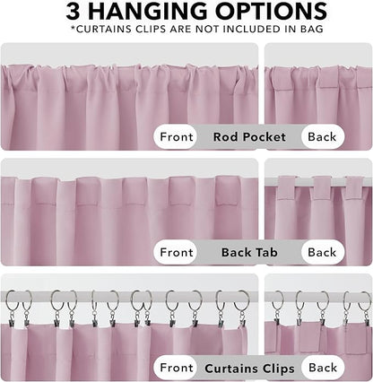 Deconovo Blackout Curtains Insulated Thermal Blackout Blinds Rod Pocket and Back Tab Curtains Room Darkening Curtains for Nursery 52Wx84L Inch Lavender 2 Panels