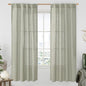 LAMIT Light Filtering Linen Curtains 72 inches Long for Bedroom, Linen Textured Semi Sheer Back Tab and Rod Pocket Boho Drapes for Window/Living Room, Sage Grey, 2 Panels, 34 x 72 Inch