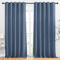 NICETOWN Bedroom Blackout 110 inch Curtains for Sliding Glass Door, Grommet Thermal Insulated Solid Window Treatments Sound Reducing for Living Room, W66 x L110, Stone Blue, Set of 2