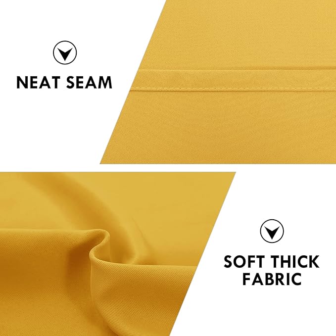 DWCN Blackout Curtains Room Darkening Thermal Insulated Bedroom Curtains Window Curtain Panels, 42 x 63 inches Long, Set of 2 Yellow Rod Pocket Drapes