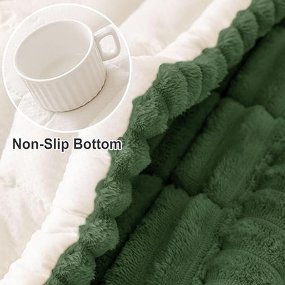 hyha Couch Covers for Dogs Washable, Non Slip Plush Dog Sofa Protectors, Fuzzy Pet Couch Covers for 3 Cushion Sofa Pet Friendly (Dark Green, 27.6" x 59")