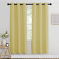 NICETOWN Paler Yellow Room Darkening Curtains for Living Room, Window Treatment Thermal Insulated Room Darkening Grommet Drapes Sound Dampening for Bedroom, 2 Panels, W37 x L72