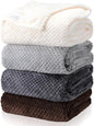 Newwiee 4 Pcs Flanne Fleece Throw Blanket for Bed Couch Large 3D Waffle Textured Soft Blanket Winter Warm Lightweight No Shedding No Pilling Decorative Throw, 50x60 Inch(Gradient Gray)