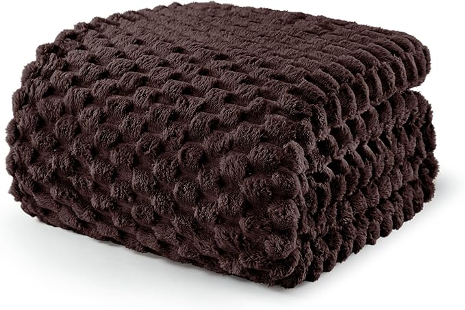 Exclusivo Mezcla Fleece King Blanket for Bed, Extra Large Fuzzy Coffee Bed Blankets, Soft Cozy Plush Sofa Throws for All Seasons, 90x104 Inches