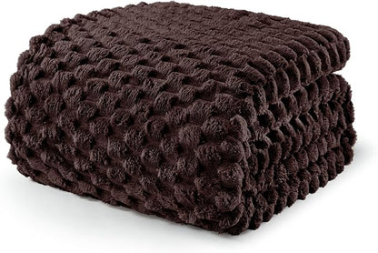 Exclusivo Mezcla Fleece King Blanket for Bed, Extra Large Fuzzy Coffee Bed Blankets, Soft Cozy Plush Sofa Throws for All Seasons, 90x104 Inches