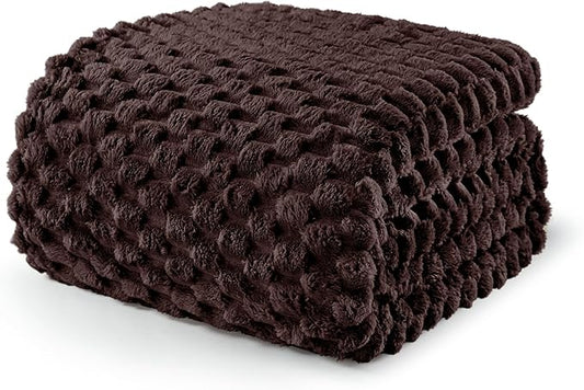 Exclusivo Mezcla Fleece Twin Blanket for Bed, Extra Large Fuzzy Coffee Bed Blankets, Soft Cozy Plush Sofa Throws for All Seasons, 60x80 Inches
