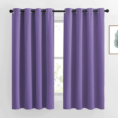 NICETOWN Blackout Curtains 63 inches Long, Grommet Window Treatment Energy Saving Thermal Drapes Room Darkening for Living Room/Bedroom, 2 Panels, W46 x L63, Lilac Purple
