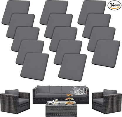 Outdoor Cushion Covers Set,14PCS Patio Furniture Couch Seat Slipcovers, Replacement for Sofa Sectional Chair(Cover，Only)