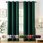 MIULEE Hunter Green Blackout Curtains for Bedroom Living Room 72 Inches Long 2 Panels Set, Thermal Insulated Room Darkening Drapes Solid Grommet Emerald Green Christmas Curtains W40 x L72 Inch