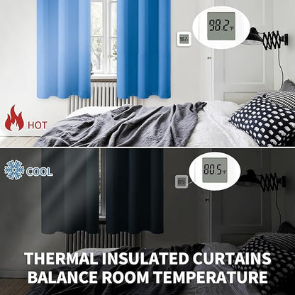BGment Room Darkening Curtains 120 Inches Long - Grommet Thermal Insulated Drapes Window Treatment Curtains for Bedroom, 2 Panels, 52 x 120 Inch, Classic Blue