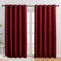 NICETOWN Christmas Burgundy Bedroom Curtains Blackout Draperies, Home Decorations Thermal Insulated Solid Grommet Blackout Drapes for Cafe (One Pair, 70 x 84-inch)