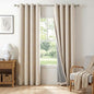 100% Blackout Shield Linen Blackout Curtains for Bedroom, Oatmeal Grommet Curtains for Living Room, Thermal Insulated Room Darkening Drapes for Nursery, Boho Home Decor, 50" W x 84" L, 2 Panels