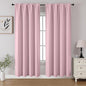CUCRAF Light Pink Blackout Curtains 72 inch Length 2 Panels Set, Rod Pocket Room Darkening Drapes for Bedroom Living Room, Insulated Thermal Light Blocking Window Curtain (W52 x L72 Inch)
