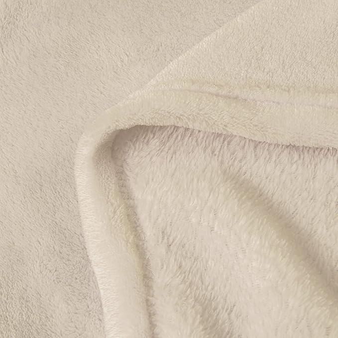 BEDELITE Fleece Blanket Beige Throw Blankets for Couch & Bed, Luxury Plush Cozy Fuzzy Blanket 50" x 60", Super Soft Warm Lightweight Throw Blanket for Travel Camping