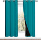 NICETOWN 100% Blackout Window Curtain Panels, Full Light Blocking Drapes with Black Liner for Nursery, 72-inch Drop Thermal Insulated Draperies (Peacock Teal, 2 Pieces, 42-inch Wide Per Panel)