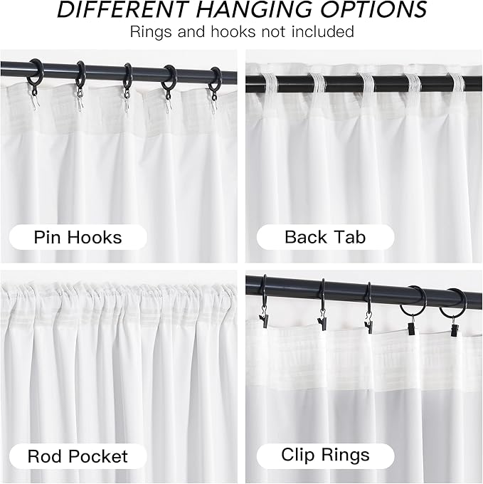 RYB HOME White Velvet Curtains 84 inches 2 Panels Set - Plush Soft Modern Decorative Drapes Thermal Insulted Window Treatment Panels for Bedroom Living Room Dining Room, W52 x L84