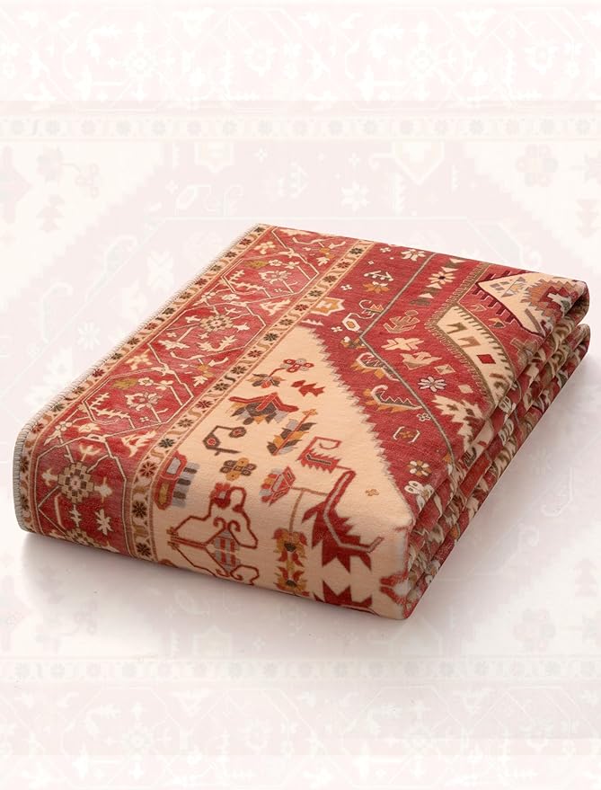 SERISSA Runner Rug for Hallways, 2'6"x14' Washable Non Slip Kitchen Runner Rug, Extra Long Boho Rug Ultra Soft Vintage Red Print Floor Carpet for Bedroom Hallway Entryway Bathroom Laundry Room