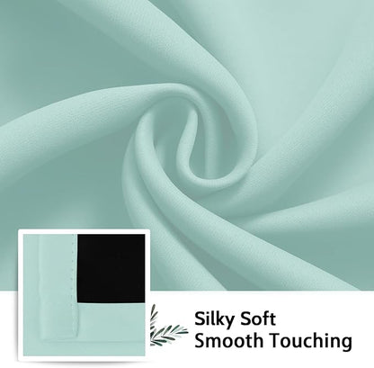 SimpleHome 100% Blackout Curtains for Bedroom,Thermal Insulated Aqua Grommet Window Drapes Room Darkening Curtains for Living Room with Black Back,52 x 72 Inch,2 Panels
