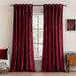 MIULEE Velvet Curtains 90 inches 2 Panels Luxury Blackout Curtains for Bedroom Living Room Thermal Insulated Super Soft Christmas Window Drapes Rod Pocket & Back Tab, Burgundy Red, W 52 x L 90 inch